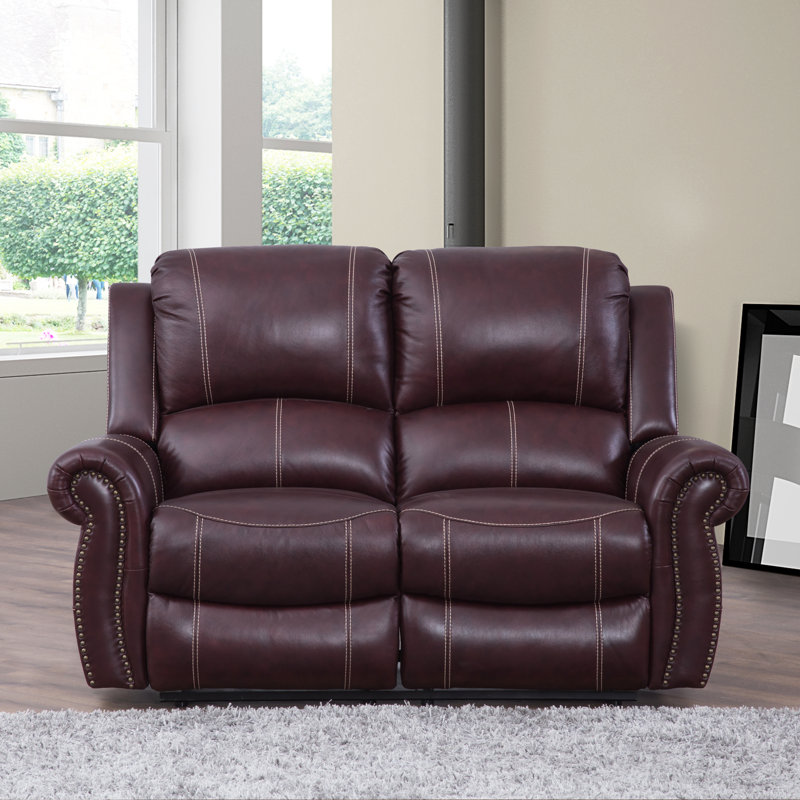 Darby Home Co Vanhoy 64.2" Wide Faux Leather Rolled Arm Reclining